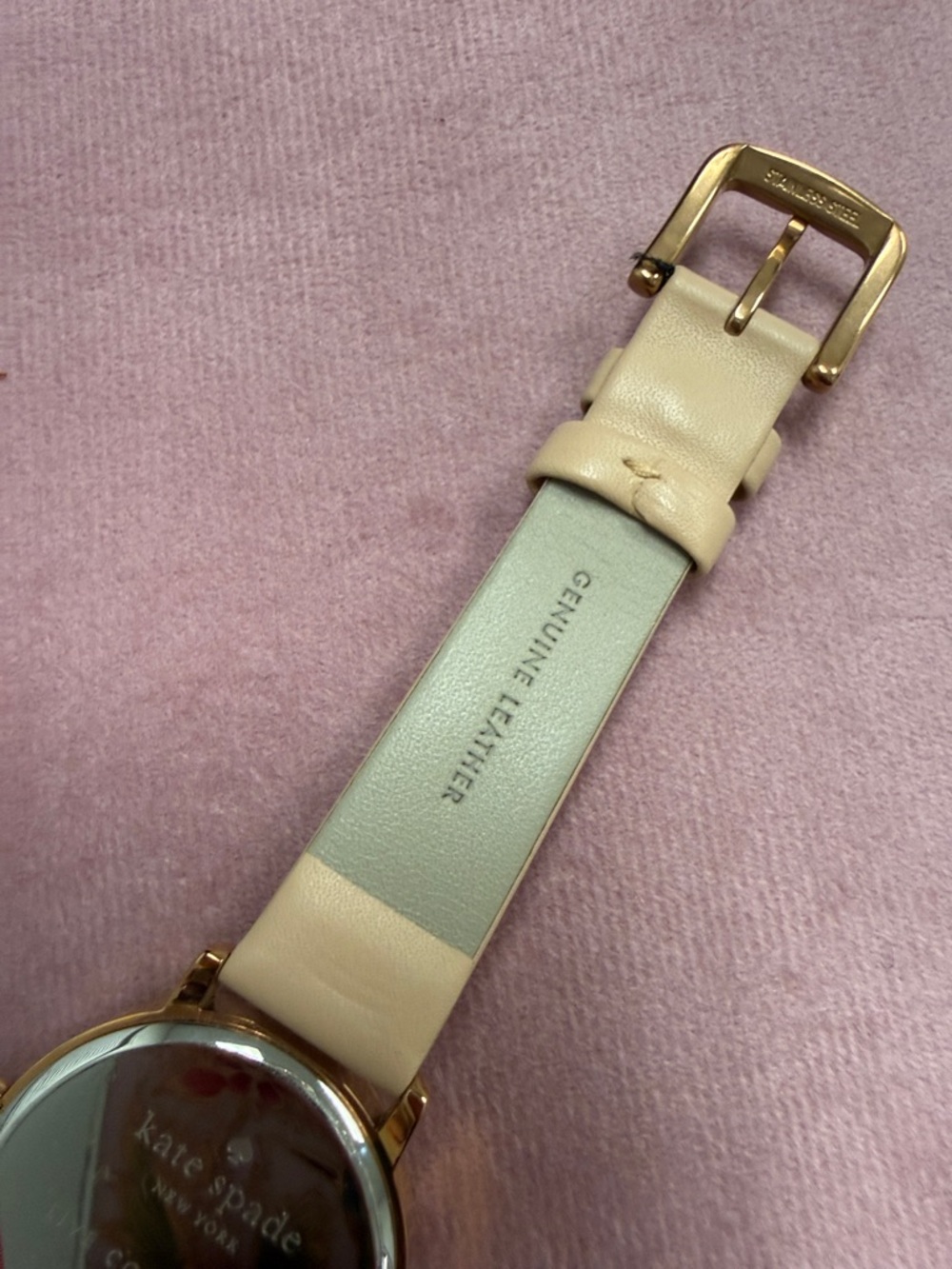 kate spade Gold-Tone Watch with White Heart Dial and Cream Strap - Picture 4 of 7